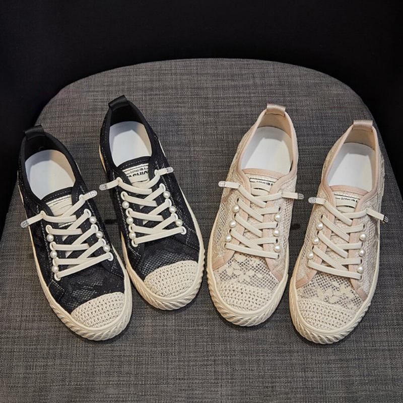 Kvinder Casual Espadriller Med Snoretræk Behagelige Åndbare Mesh Sneakers