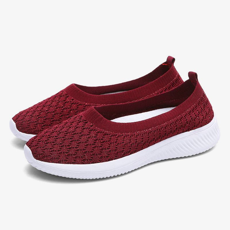 Kvinder Casual Komfortabel Strikket Letvægts Blød Sål Slip-on Sneakers