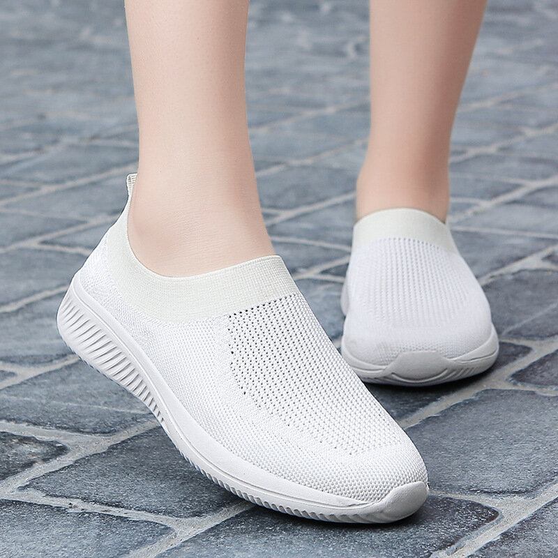 Kvinder Casual Non-slip Kintted Komfortable Soft Hole Sneakers