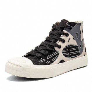 Kvinder Graffiti-snøre Høje Toppe Chic Canvas Court Sneaker