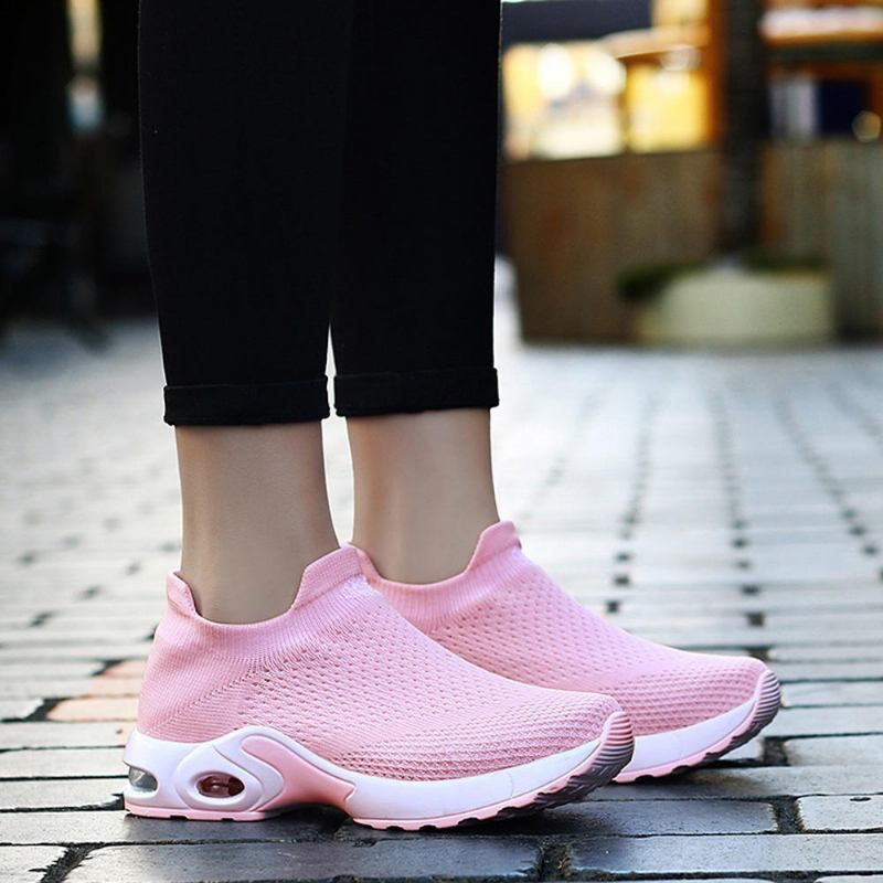 Kvinder Light Mesh Walking Casual Comfy Slip On Sneakers