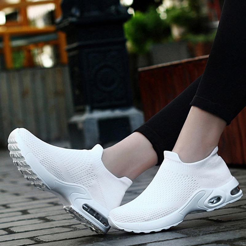 Kvinder Light Mesh Walking Casual Comfy Slip On Sneakers