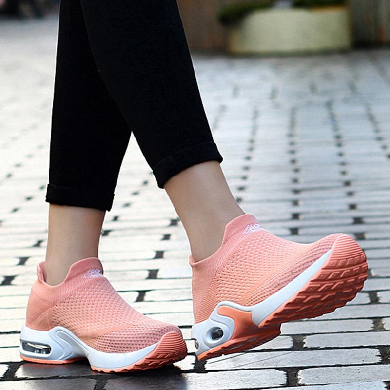 Kvinder Light Mesh Walking Casual Comfy Slip On Sneakers