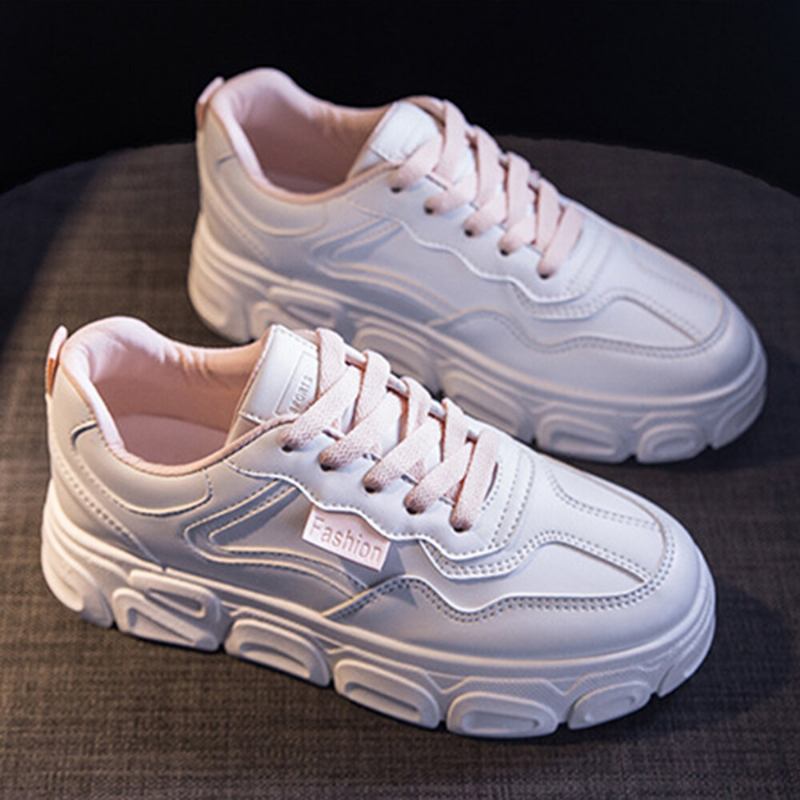 Kvinder Med Snøre Foran Skridsikre Casual Chunky Sneakers