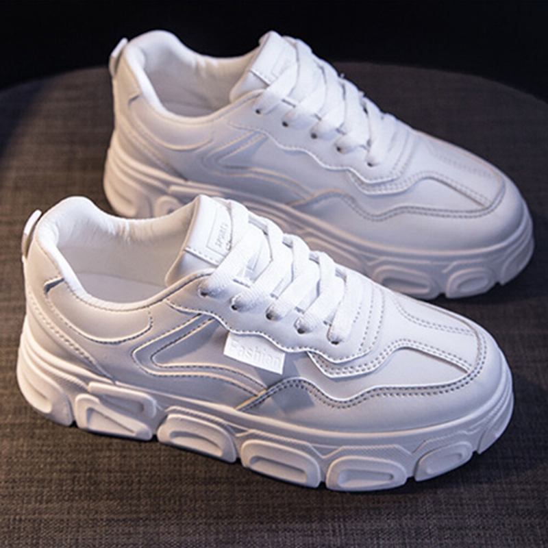 Kvinder Med Snøre Foran Skridsikre Casual Chunky Sneakers