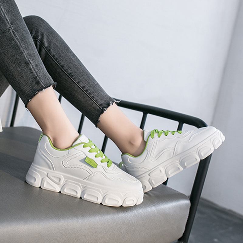 Kvinder Med Snøre Foran Skridsikre Casual Chunky Sneakers