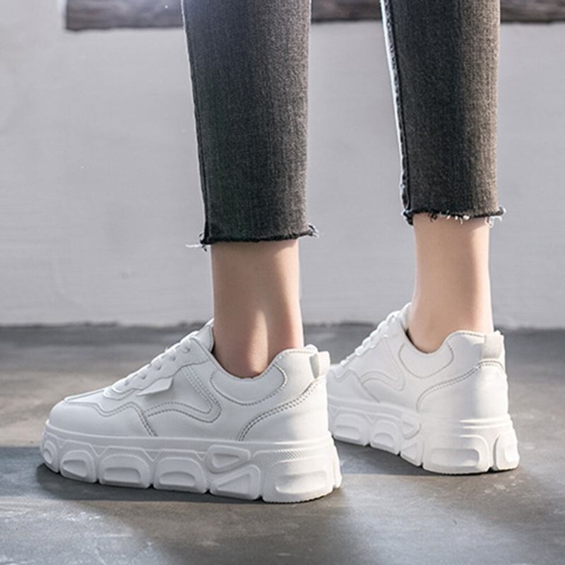 Kvinder Med Snøre Foran Skridsikre Casual Chunky Sneakers