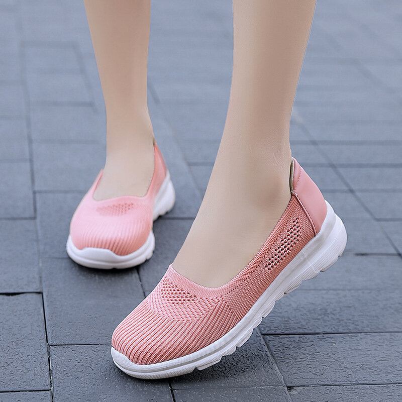 Kvinder Mesh Åndbar Slip On Soft Sole Casual Sneakers