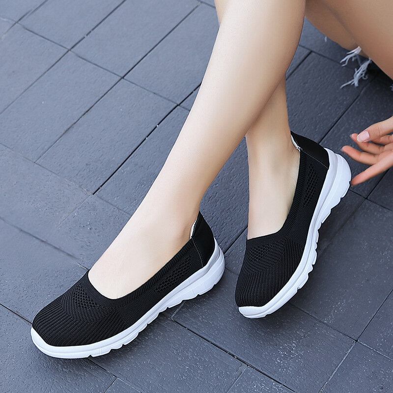 Kvinder Mesh Åndbar Slip On Soft Sole Casual Sneakers