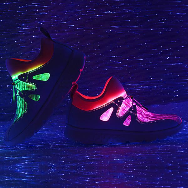 Lysesko Usb Opladning Farverige Led Walking Sneakers