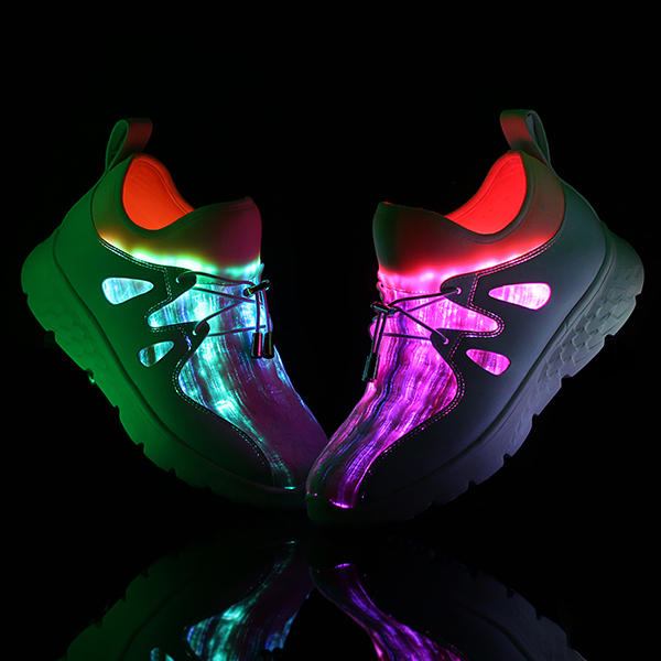 Lysesko Usb Opladning Farverige Led Walking Sneakers