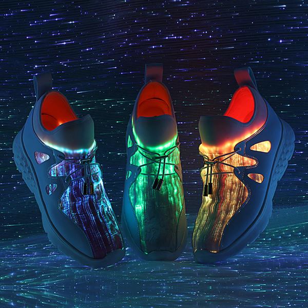 Lysesko Usb Opladning Farverige Led Walking Sneakers