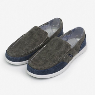 Mænd Canvas Åndbar Blød Sål Behagelig Slip-on-bremse Color Crush Casual Sko