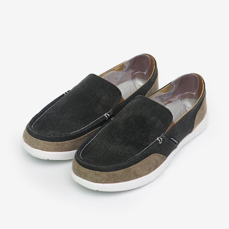 Mænd Canvas Åndbar Blød Sål Behagelig Slip-on-bremse Color Crush Casual Sko