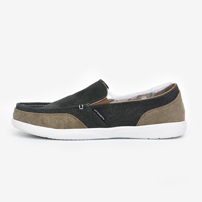 Mænd Canvas Åndbar Blød Sål Behagelig Slip-on-bremse Color Crush Casual Sko