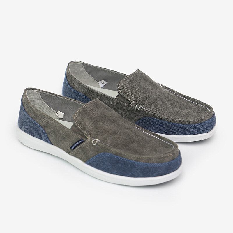 Mænd Canvas Åndbar Blød Sål Behagelig Slip-on-bremse Color Crush Casual Sko