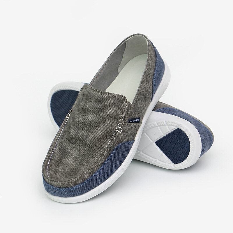 Mænd Canvas Åndbar Blød Sål Behagelig Slip-on-bremse Color Crush Casual Sko