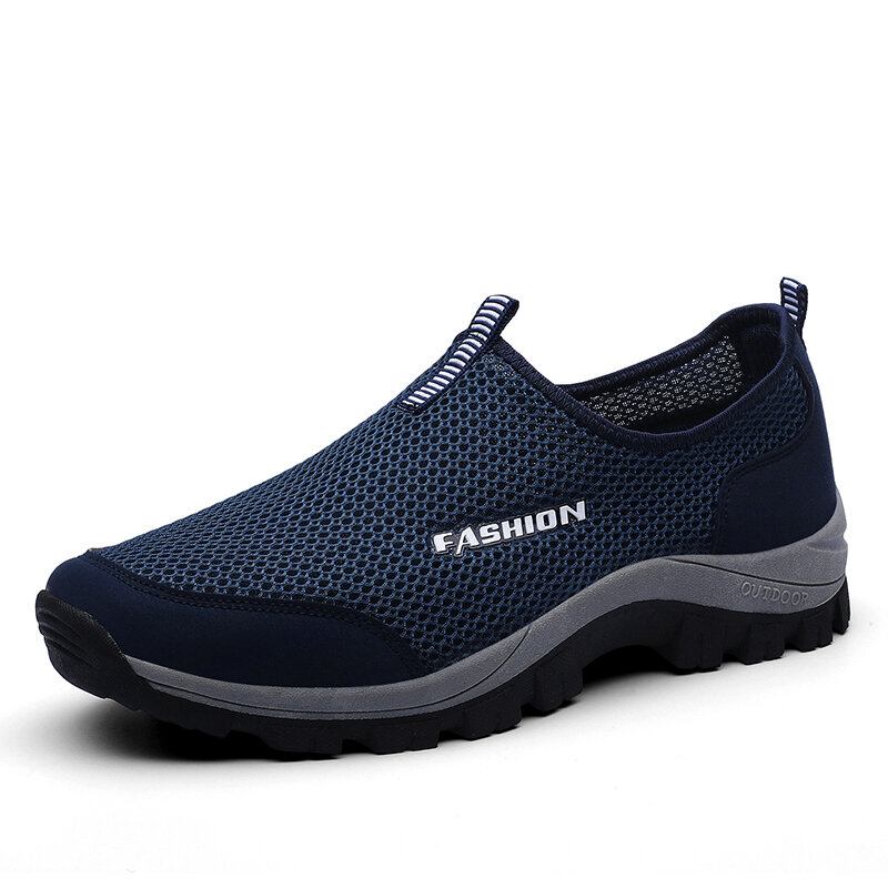 Mænd Mesh Åndbar Blød Sål Skridsikker Behagelig Slip On Outdoor Casual Walking Sko