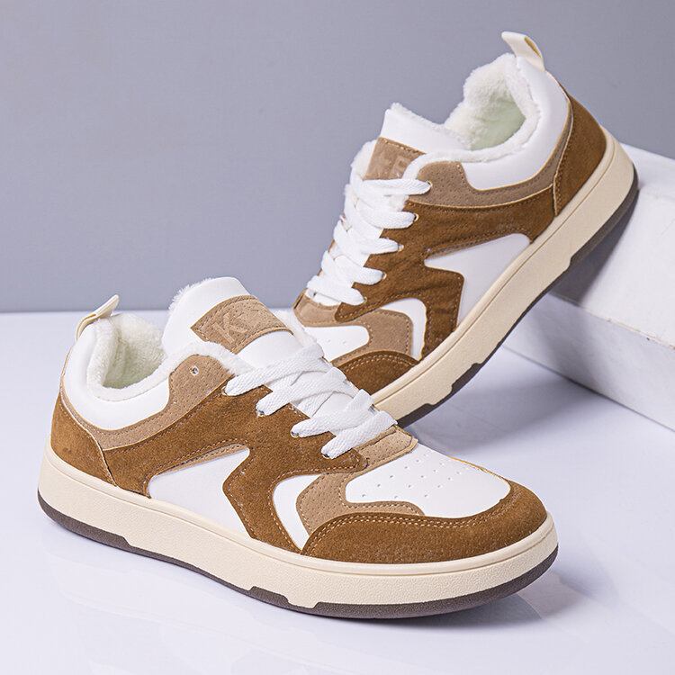 Mænd Warm Foring Non Slip Patchwork Åndbare Casual Sneakers