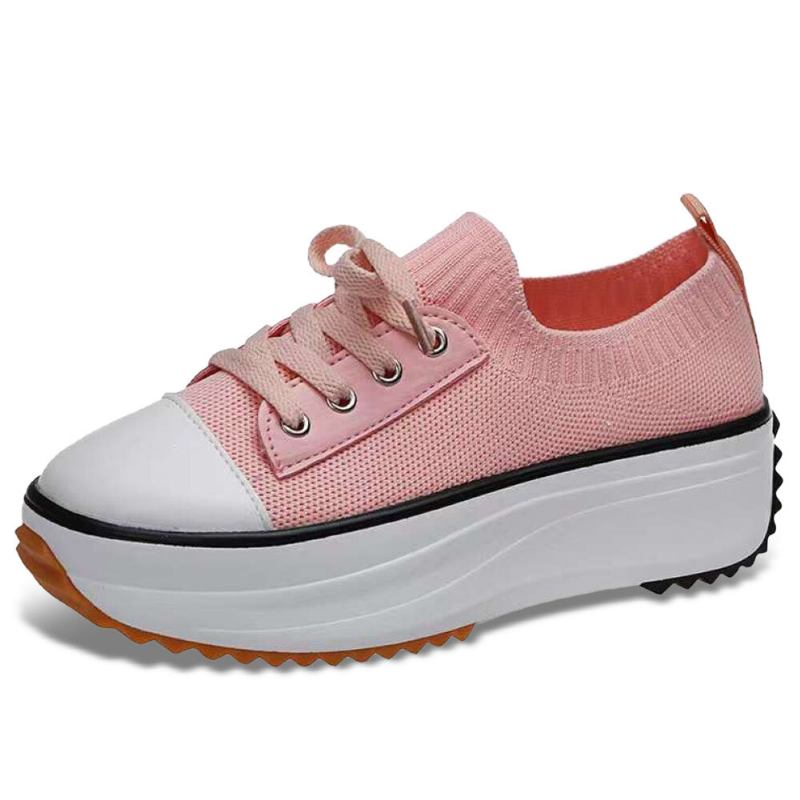 Plus Size Damer Casual Snørebånd Åndbare Behagelige Chunky Sneakers