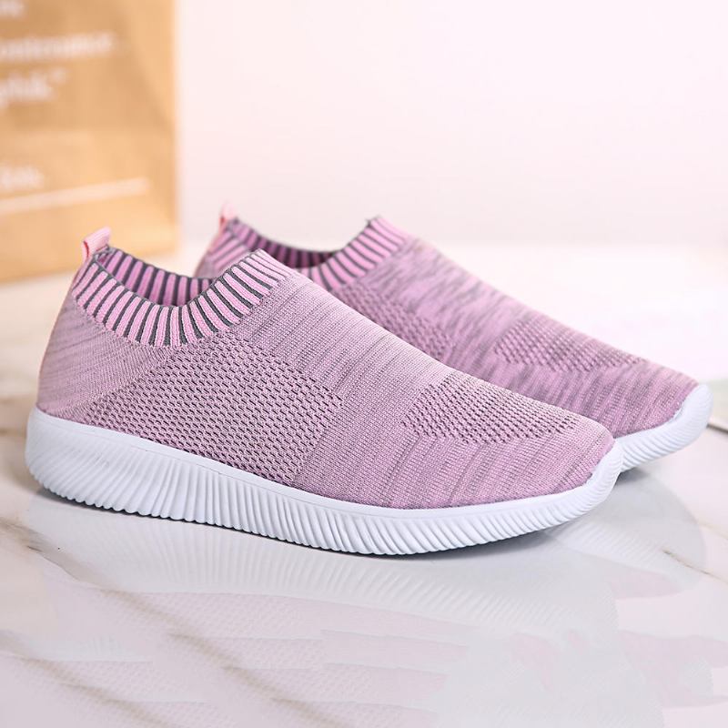 Stor Størrelse Dame Mesh Åndbar Slip On Casual Sko