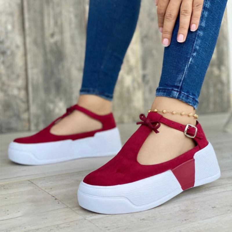 Stor Størrelse Kvinder Casual Fashion Hasp Comfy Platform Sneakers