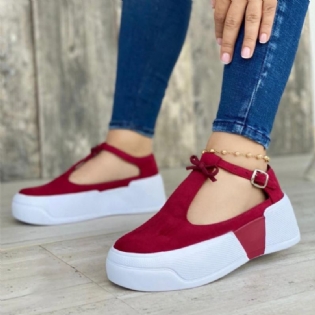 Stor Størrelse Kvinder Casual Fashion Hasp Comfy Platform Sneakers