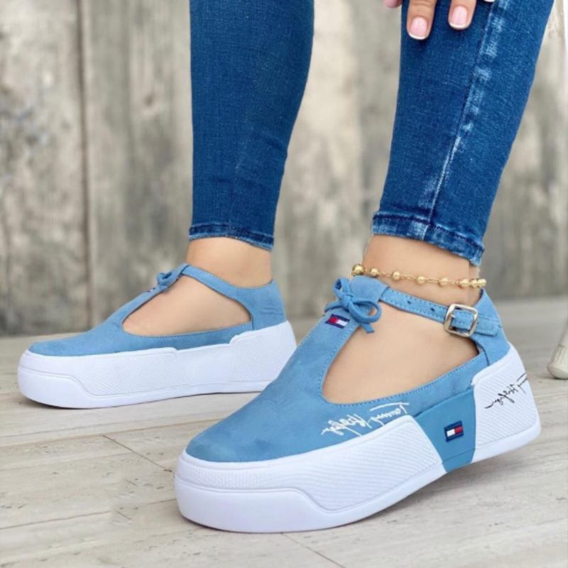 Stor Størrelse Kvinder Casual Fashion Hasp Comfy Platform Sneakers