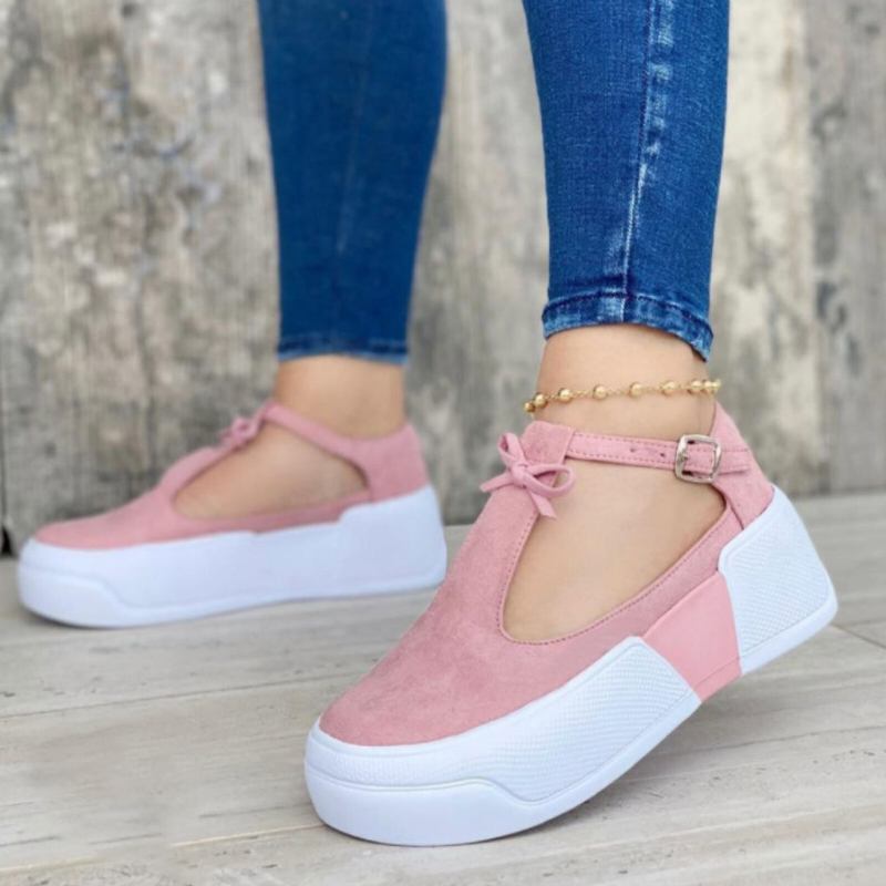 Stor Størrelse Kvinder Casual Fashion Hasp Comfy Platform Sneakers