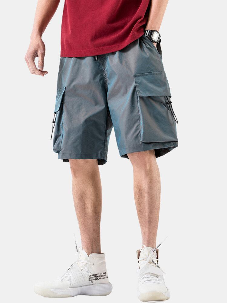 Casual Cargo-shorts Med Stor Lomme Med Snøre Til Mænd