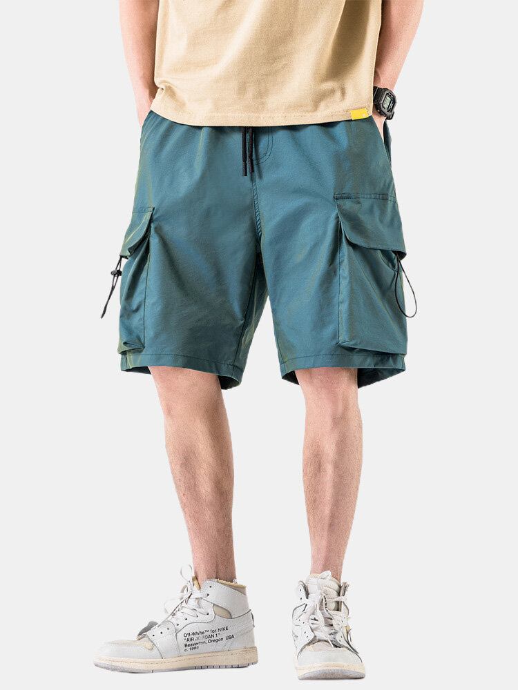 Casual Cargo-shorts Med Stor Lomme Med Snøre Til Mænd