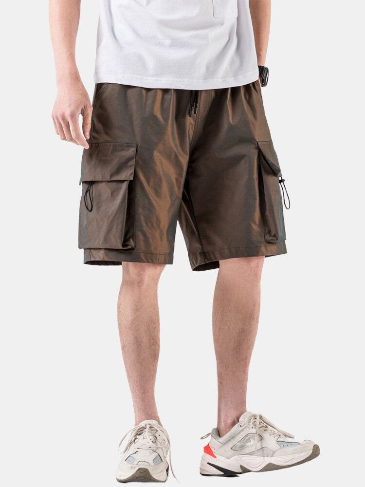 Casual Cargo-shorts Med Stor Lomme Med Snøre Til Mænd