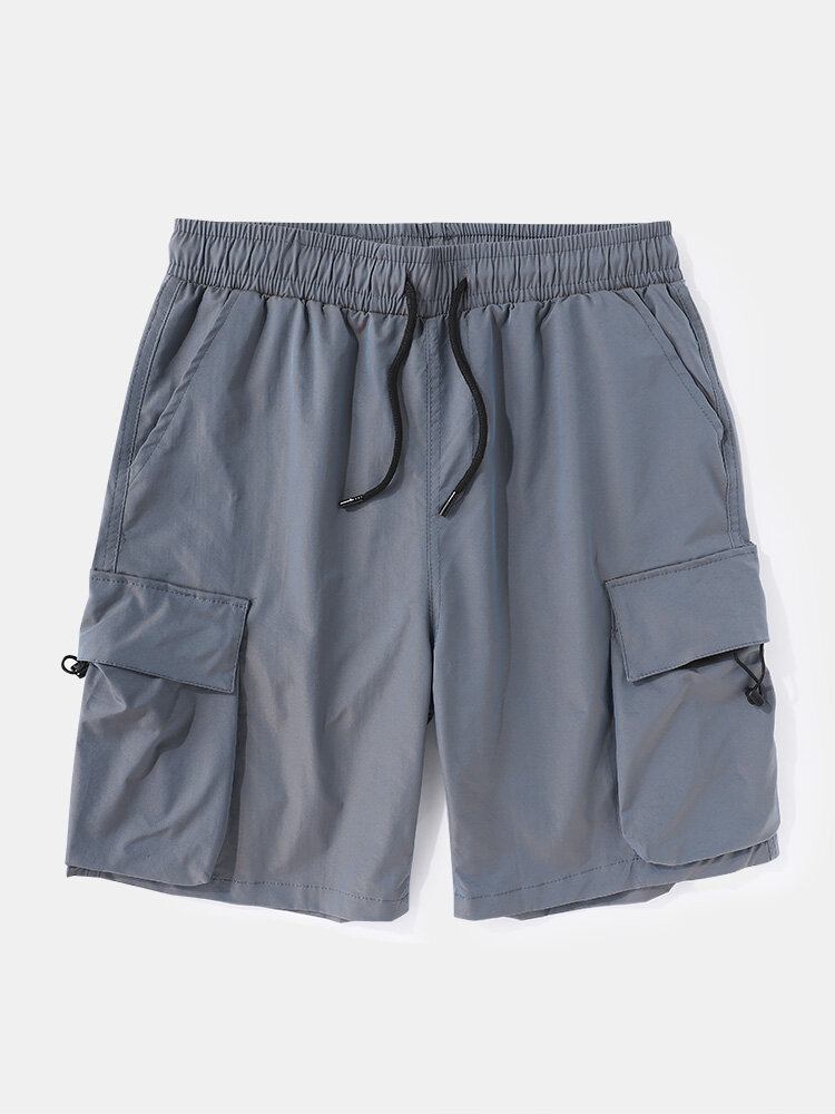 Casual Cargo-shorts Med Stor Lomme Med Snøre Til Mænd