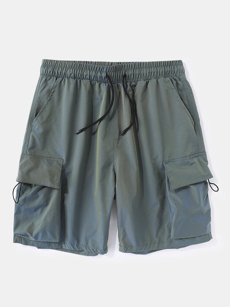 Casual Cargo-shorts Med Stor Lomme Med Snøre Til Mænd