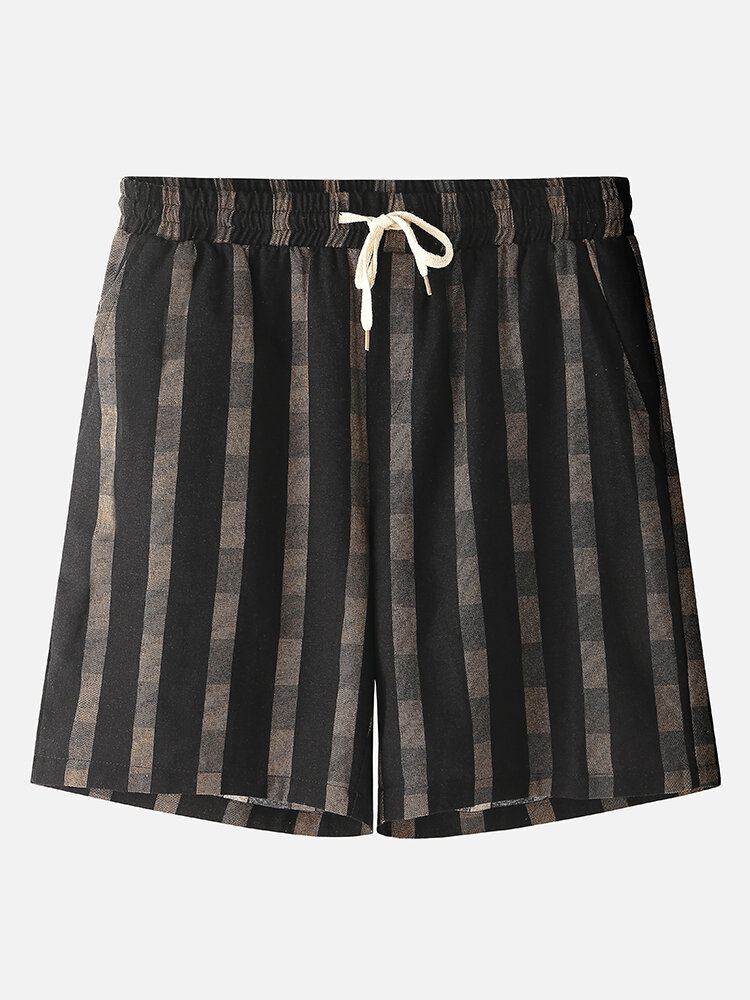 Mænds Flerfarvet Print Vintage Stil Afslappede Shorts Med Lomme