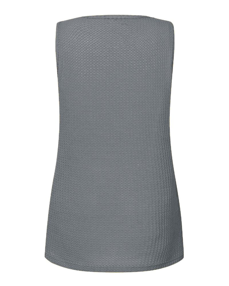 Ærmeløs V-hals Cami Solid Colour Strik Daily Casual Tank Tops