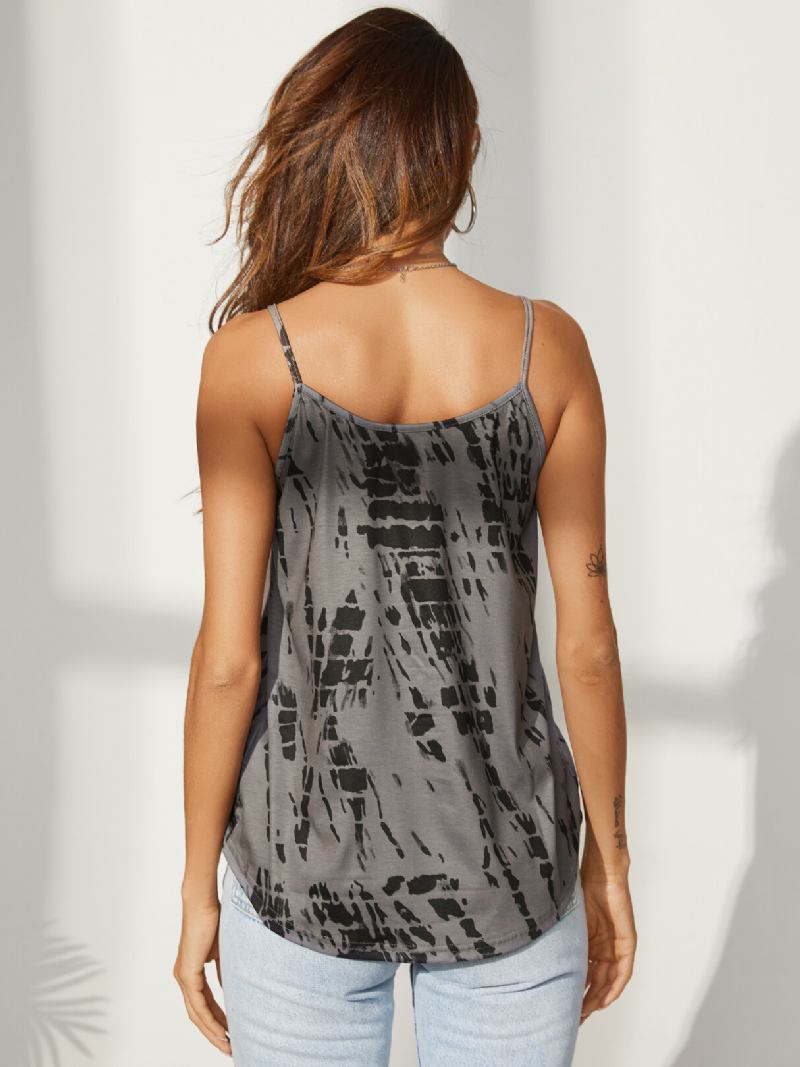 Casual Print Wrap Design V-hals Ærmeløs Sommer Sling Tank Top