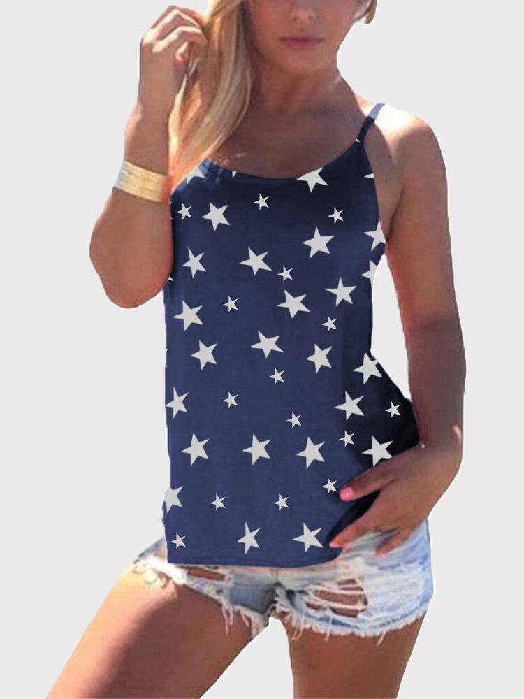 Stjernetryk Back Cross Sleeveless Sling Casual Wild Tank Top