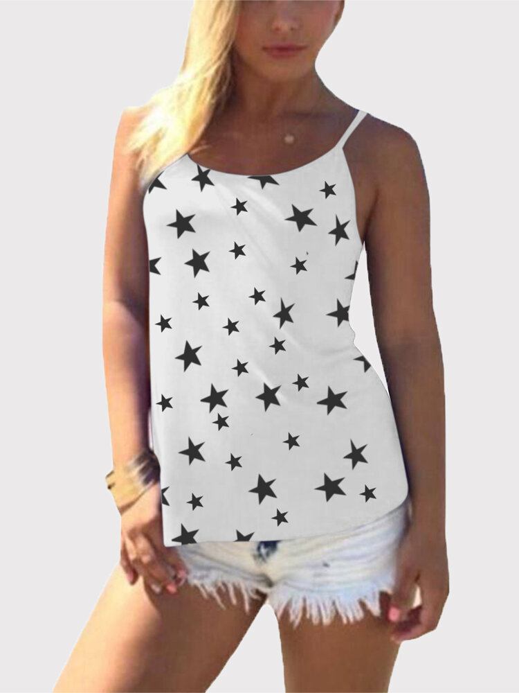 Stjernetryk Back Cross Sleeveless Sling Casual Wild Tank Top