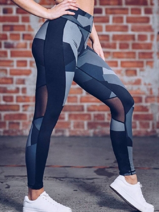 Kvinder Casual Patchwork Print Yoga Sport Running Leggings