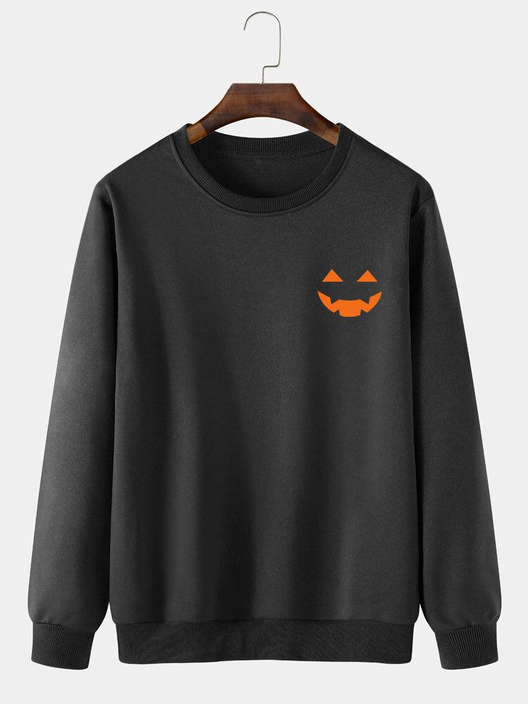 Casual Halloween Ghost Cartoon Sweatshirt Til Mænd