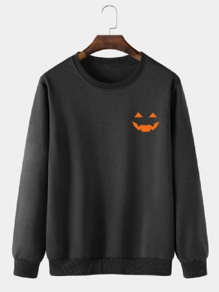 Casual Halloween Ghost Cartoon Sweatshirt Til Mænd