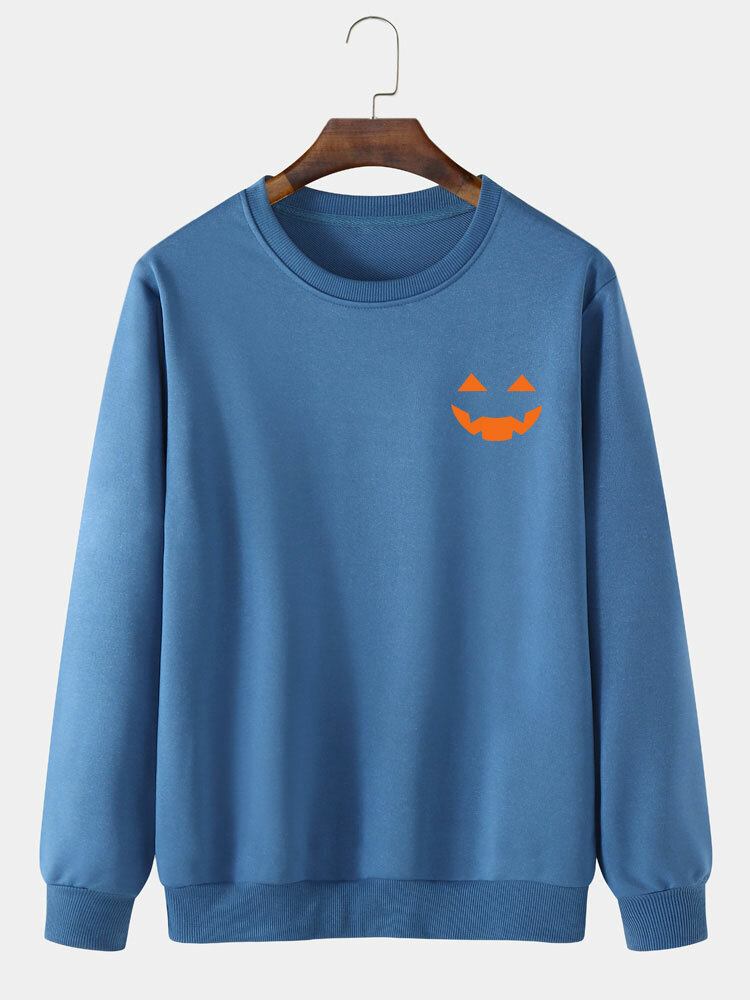 Casual Halloween Ghost Cartoon Sweatshirt Til Mænd