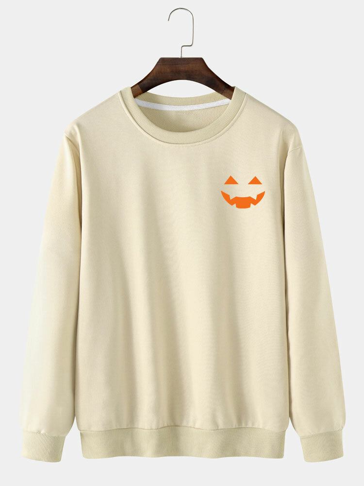 Casual Halloween Ghost Cartoon Sweatshirt Til Mænd