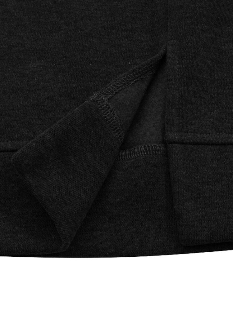 Dame Solid Hætte Slids Pænt Design Hem Fritid Sweatshirt