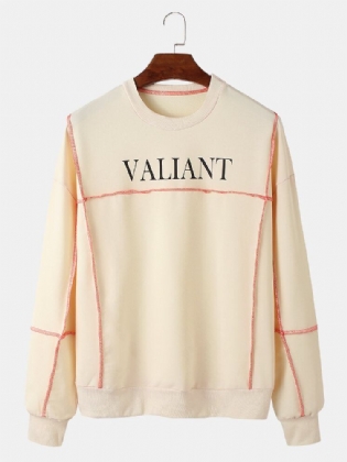 Herre Bomuld Valiant Omvendt Loopback Rund Hals Afslappet Sweatshirt