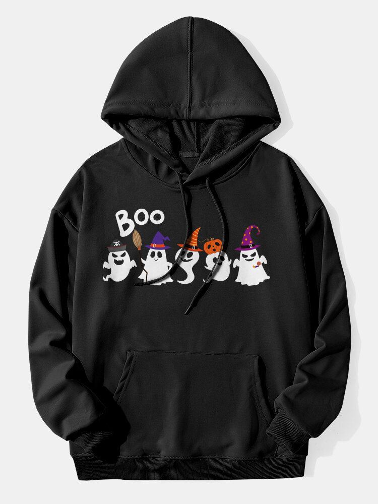 Herre Halloween Ghost Snøre Casual Sweatshirt