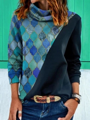 Kvinder Geometri Grafisk Patchwork Etnisk Stil Masser Af Krave Sweatshirts