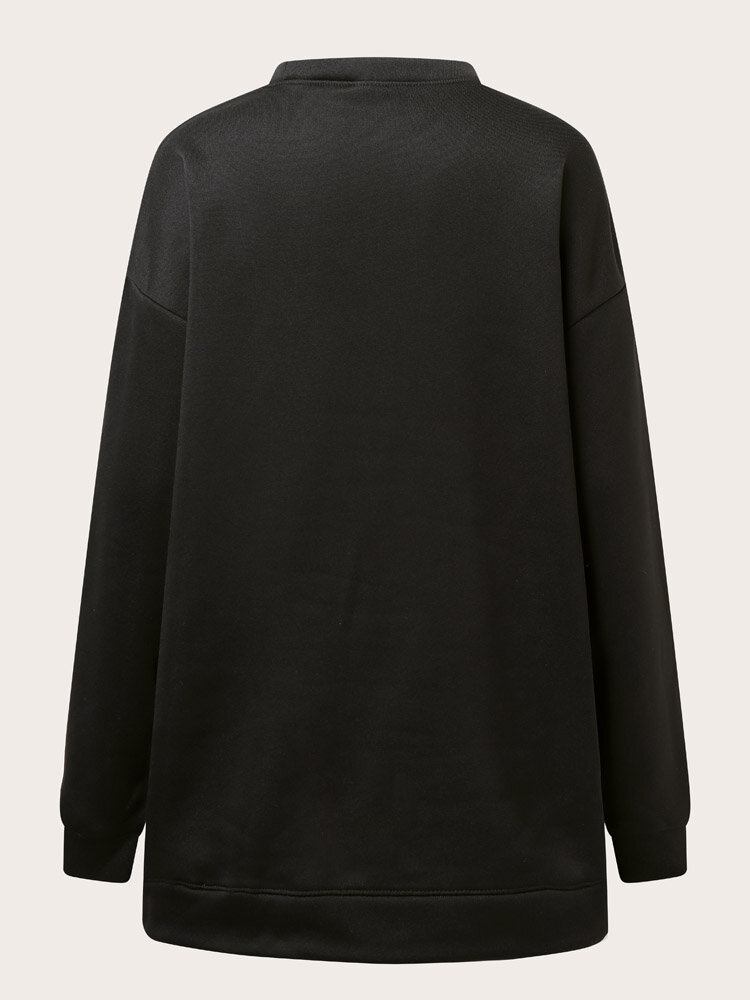 Kvinder Jul Elg Sød Tegneserie Rundhalset Langærmet Casual Pullover Sweatshirt