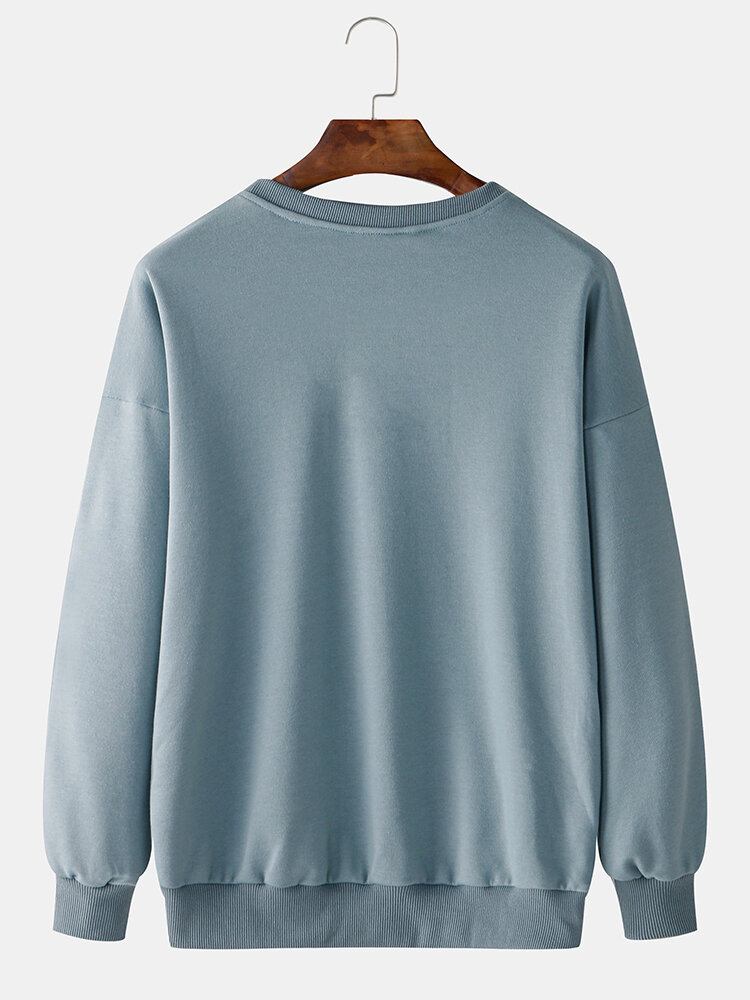 Langærmede Sweatshirts Med Tegneseriedinosaurer Til Mænd